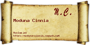 Moduna Cinnia névjegykártya